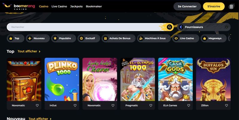 Boomerang Casino Avis 2026 : Bonus jusqu&rsquo;à 500 € + 200 FS