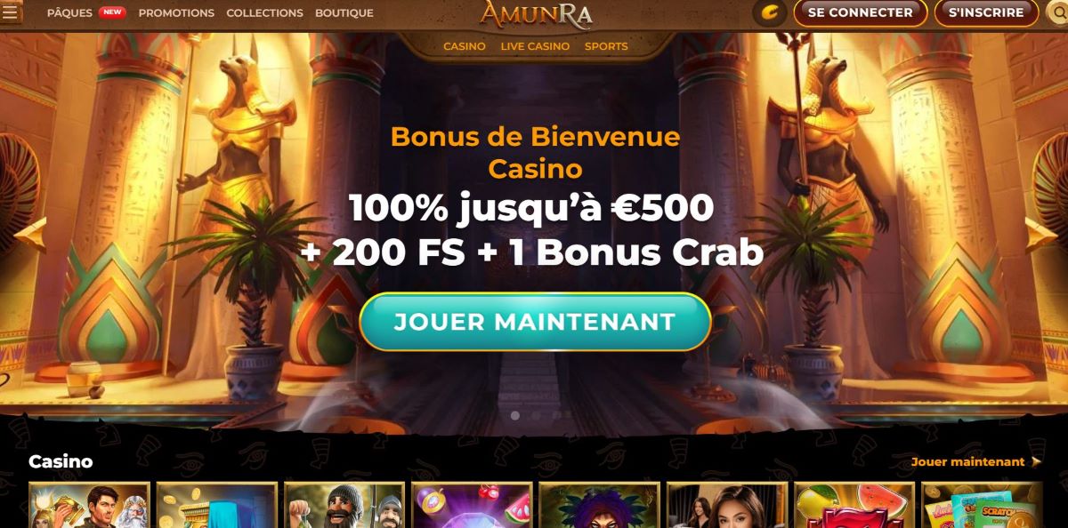 AmunRa Casino Avis 2026 : Bonus 100 % jusqu’à 500 € + 200 FS