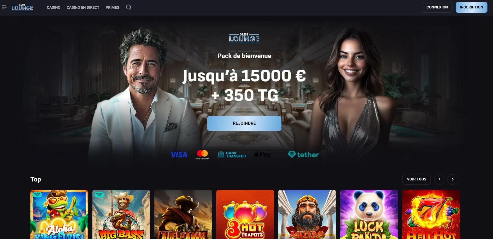 Slot Lounge Casino Avis 2026 : Bonus 15 000 € + 350 FS