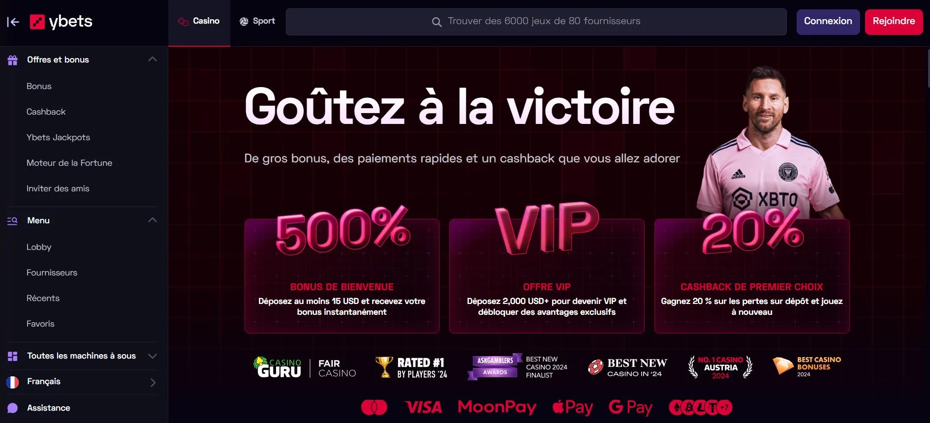 Ybets Casino Avis en 2026 : Bonus 8 000 € + Retraits Crypto