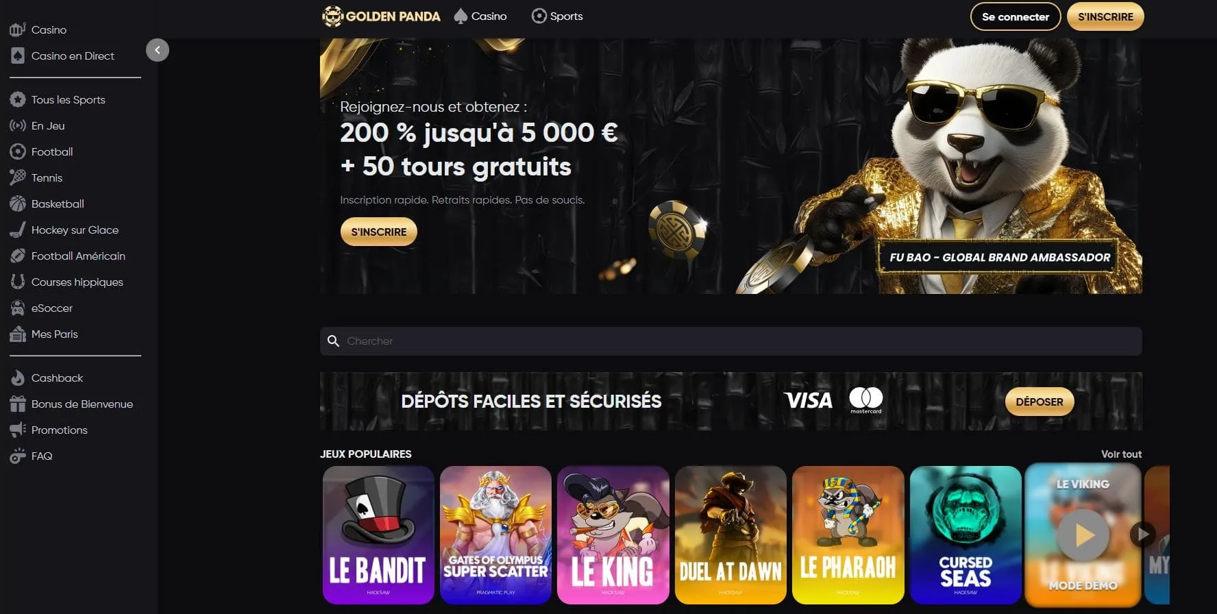 Golden Panda Casino Avis 2026 : Bonus jusqu’à 5 000€ + 200FS