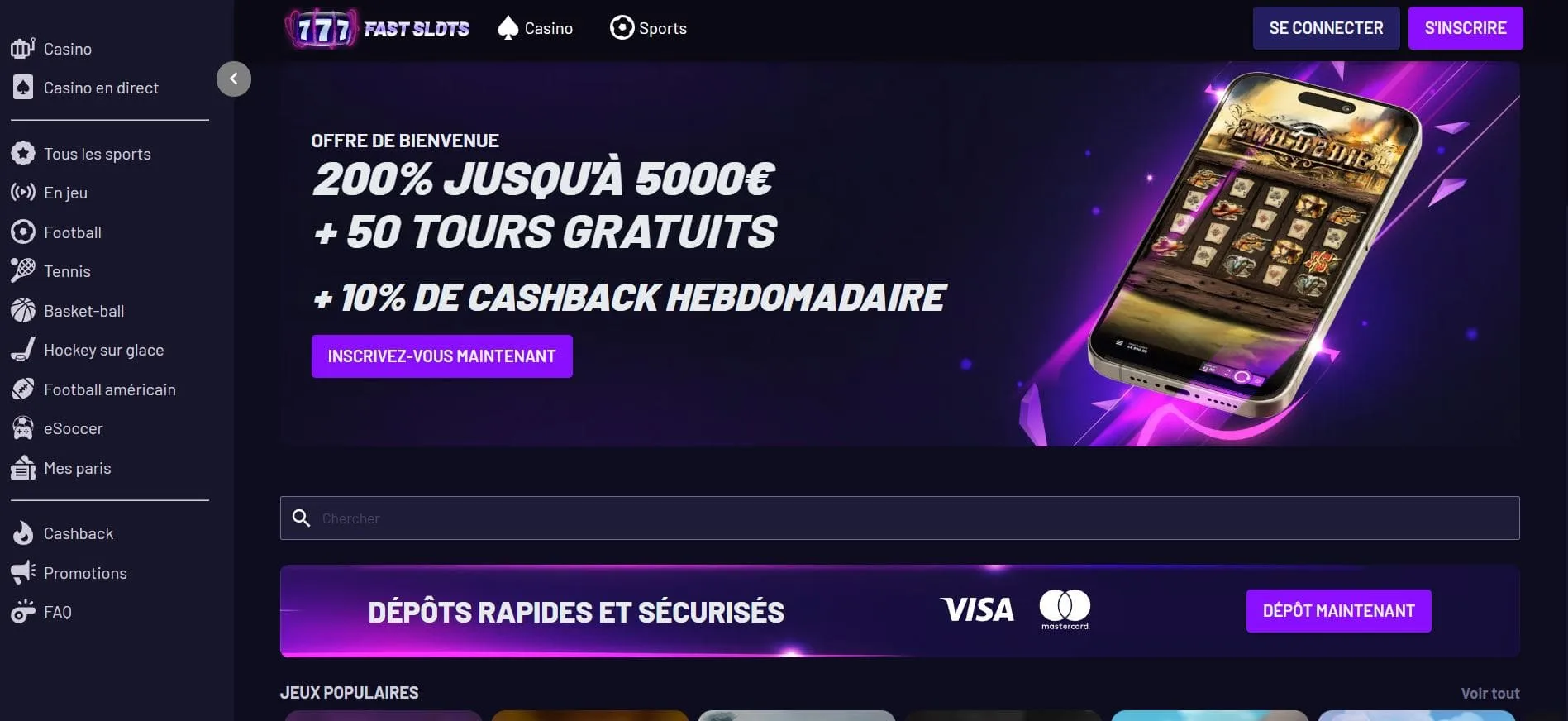 Fast Slots Casino Avis 2026 : Bonus jusqu’à 5 000 € + 200 FS