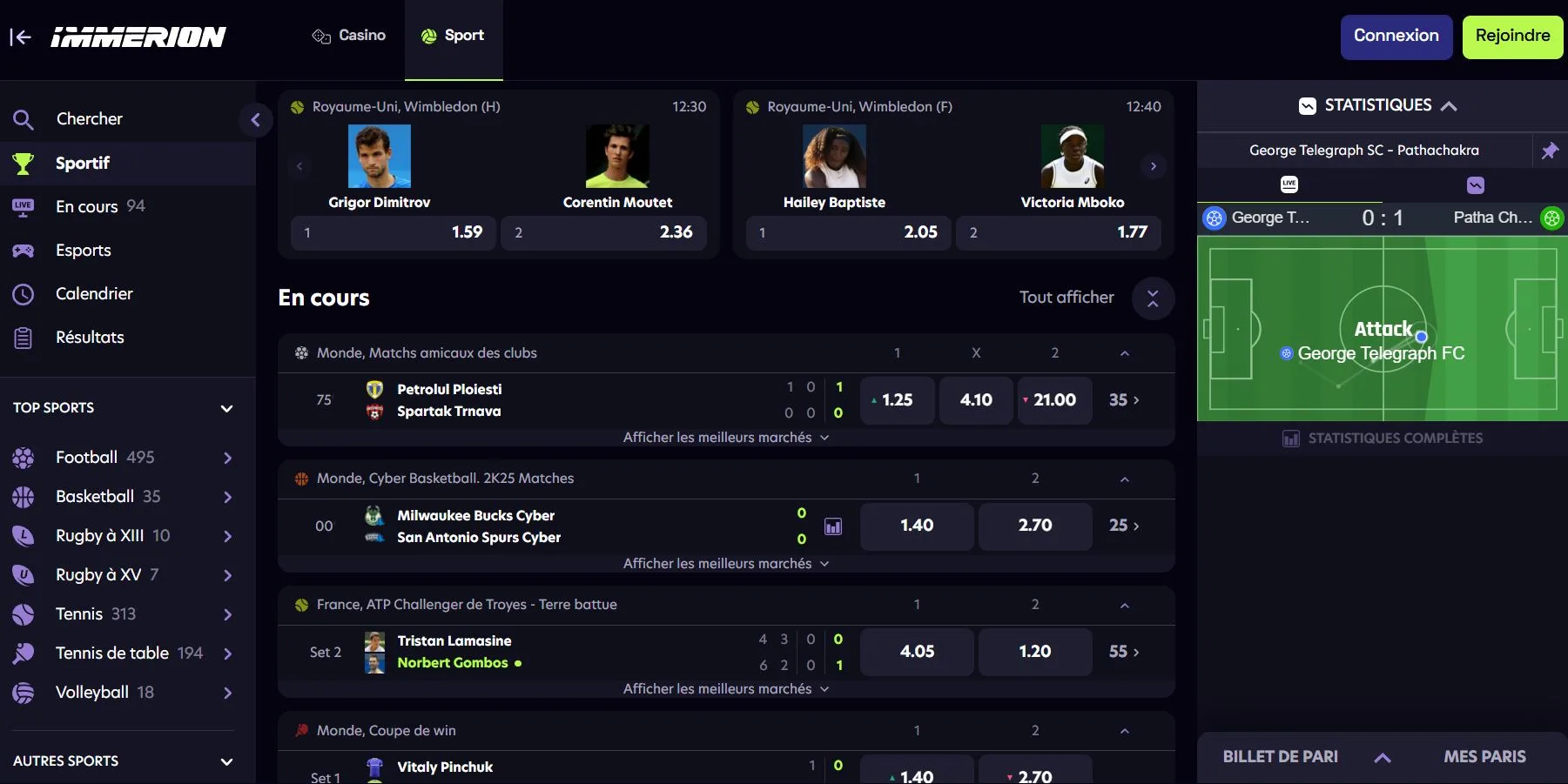 Immerion Sports Avis 2026 – Bookmaker Crypto avec Bonus 250%