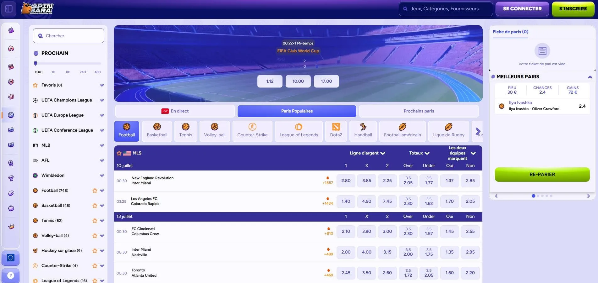 Spinbara Bookmaker Avis 2026 – Bonus 100 € + Test Complet