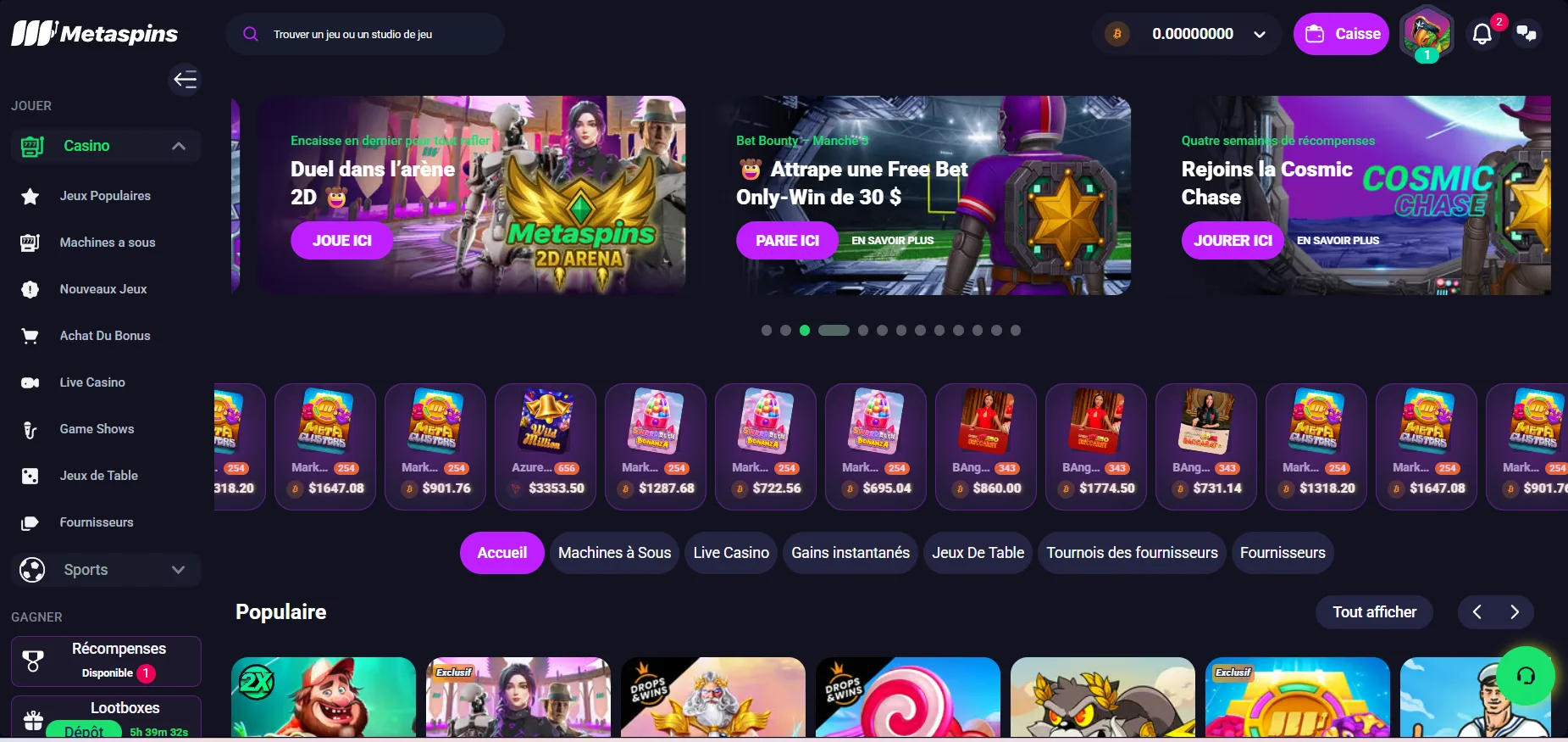 Metaspins Casino Avis 2026 | Bonus 100 % jusqu&rsquo;à 1 BTC