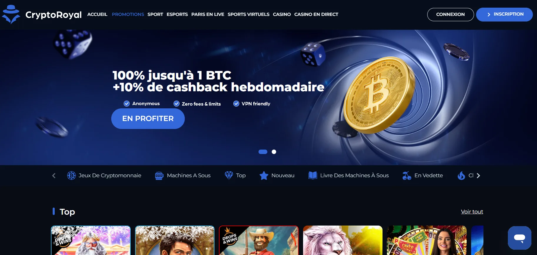 Crypto Royal Casino Avis 2026 | Bonus 1 BTC + 10 % Cashback