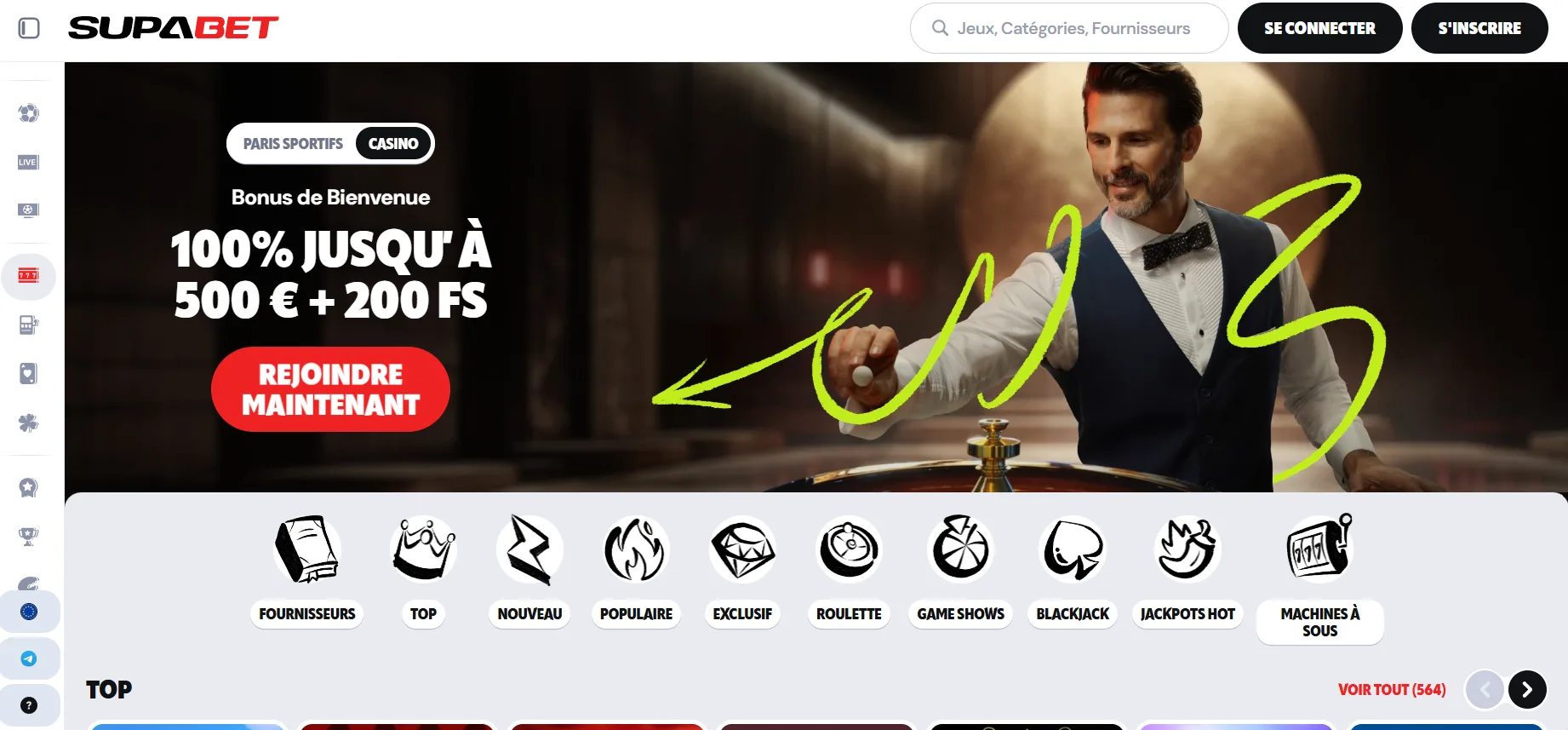 SupaBet Casino Avis 2026 | Bonus 500 € + 200 free spins