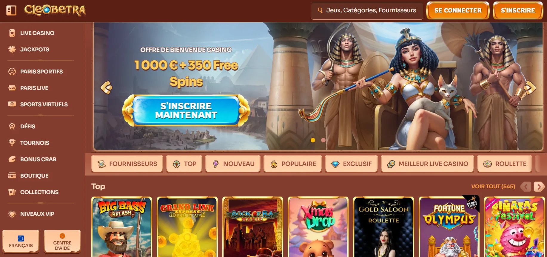 Cleobetra Casino Avis 2026 : Bonus jusqu’à 1 000 € + 350 FS
