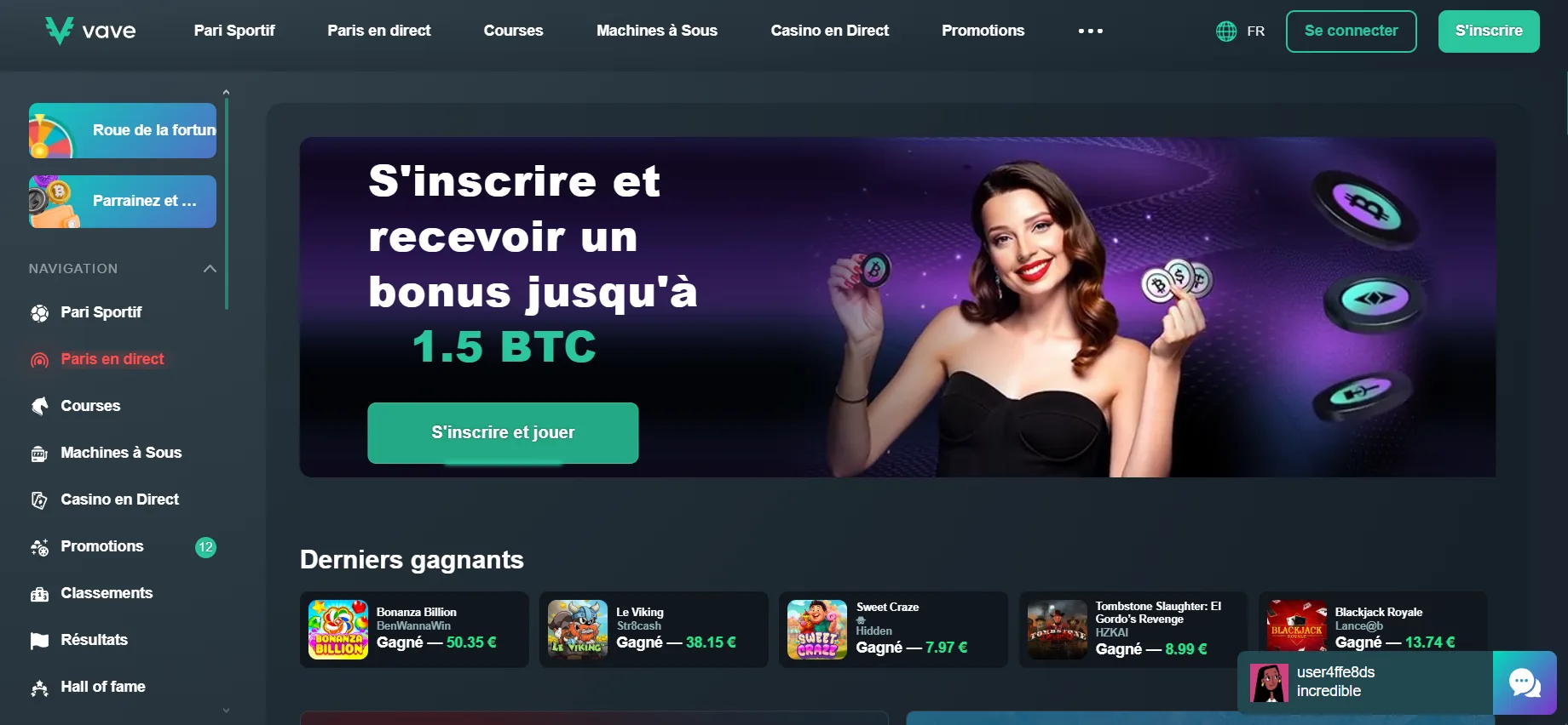 Vave Casino Avis 2026 : bonus jusqu’à 4 BTC + 100 TG