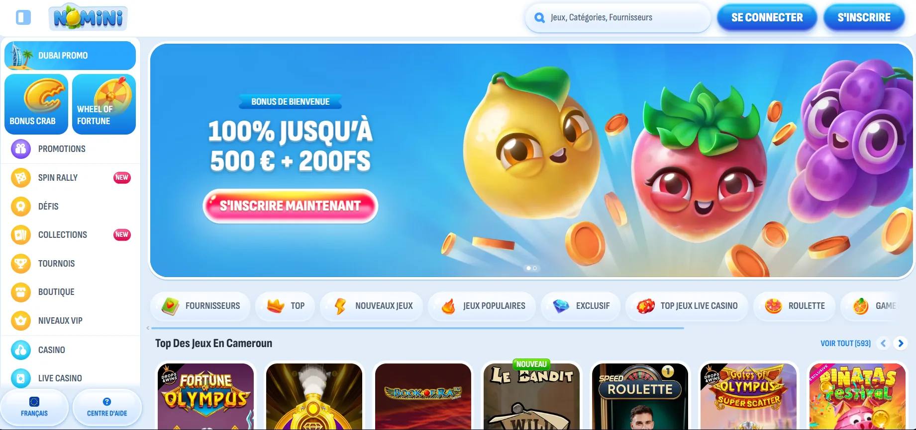 Avis Nomini Casino 2026 : Revue complète &amp; bonus 500 €