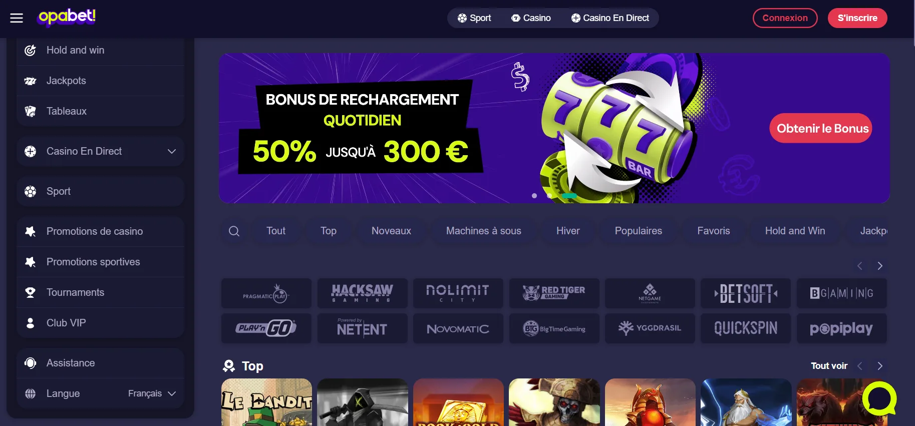 Opabet Casino Avis 2026 : Revue et bonus jusqu’à 500 €