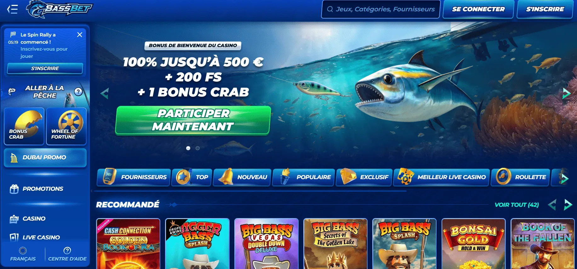 BassBet Casino Avis 2026 : Bonus jusqu’à 500 € + 200 FS