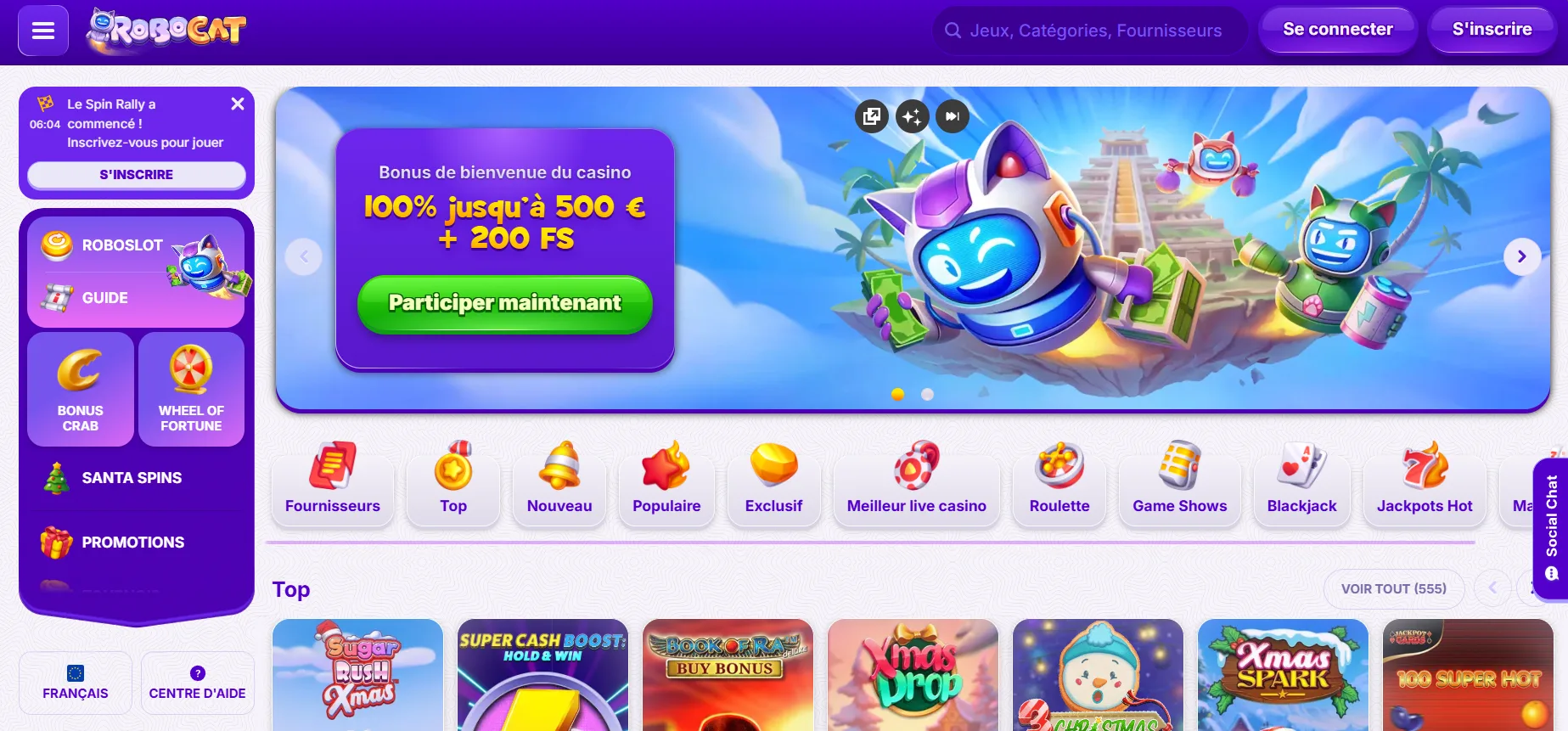 Avis Robocat Casino 2026 : Bonus 500 € + 200 + 1 bonus crab